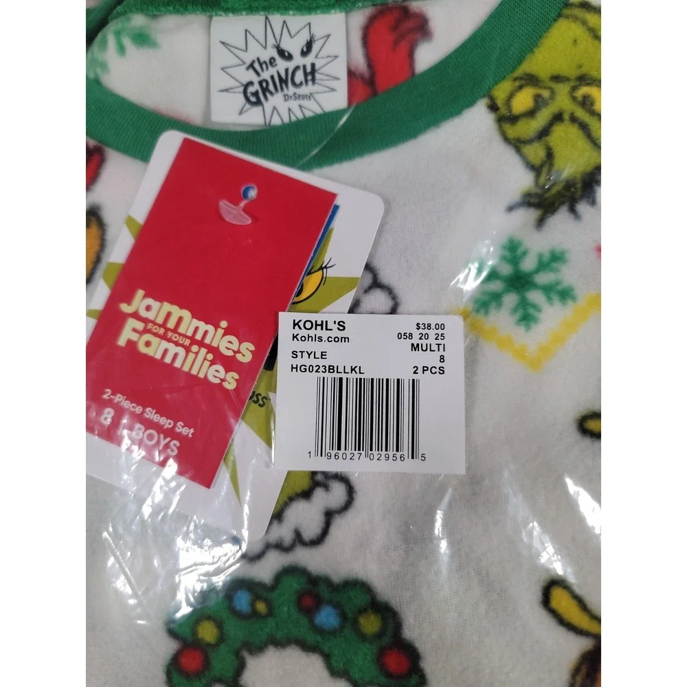 Jammies For Your Families Pajama Set How the Grinch Stole Christmas Boys Size 8